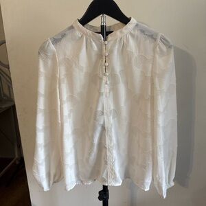 Banana Republic Ivory Textured Button-Front Blouse